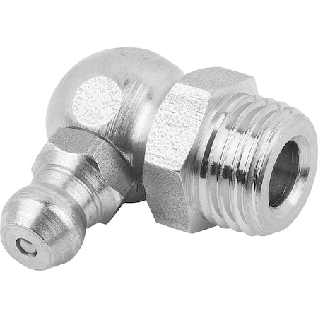 Kipp Conical Grease Nipple Angled 90 Degree, D=M08X1, 25, Form, C, Stainless Steel, Hexagon K1132.2308125